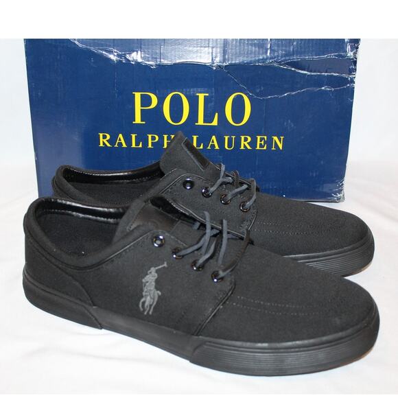 NIB MEN'S SZ 11 FAXON LOW‎ CANVAS ATHLETIC SNEAKERS BLACK 13 SOLD! - Picture 1 of 5